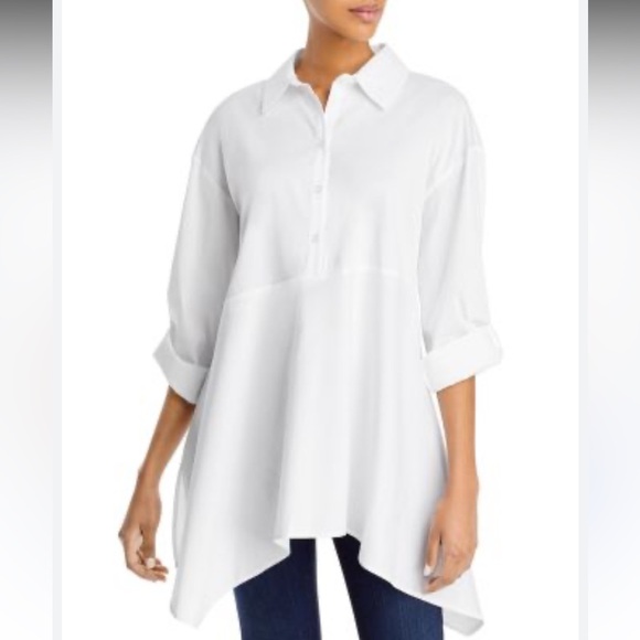 Cupio Roll Sleeve Asymmetrical Hem Tunic – Women’s Size Medium - Picture 1 of 2